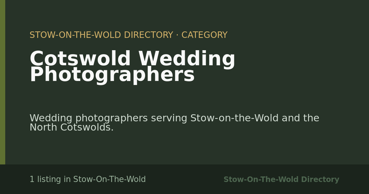 Cotswold Wedding Photographers in Stow-On-The-Wold — 1 local listing